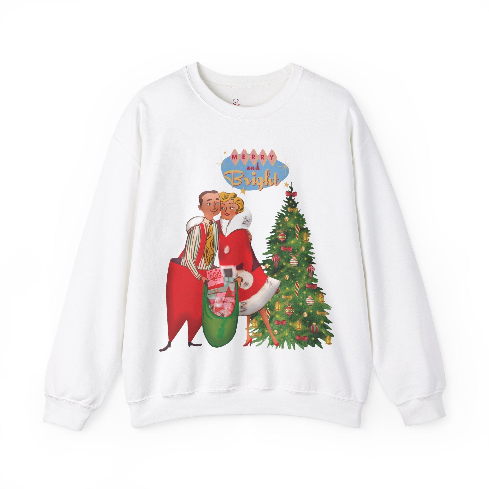 Kate McEnroe New York Retro 50s Kitsch Christmas Sweatshirt, Vintage Holiday Pullover, Mid Century Modern Festive ApparelSweatshirts31646287895625213901