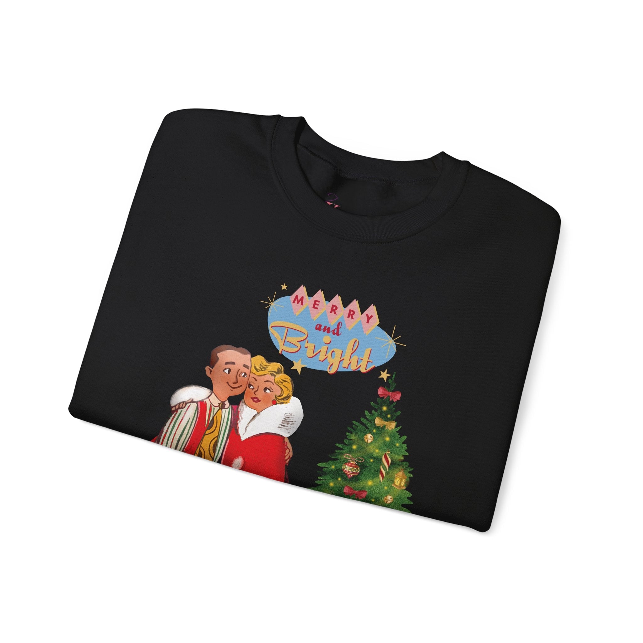 Kate McEnroe New York Retro 50s Kitsch Christmas Sweatshirt, Vintage Holiday Pullover, Mid Century Modern Festive ApparelSweatshirts99708882125505527939