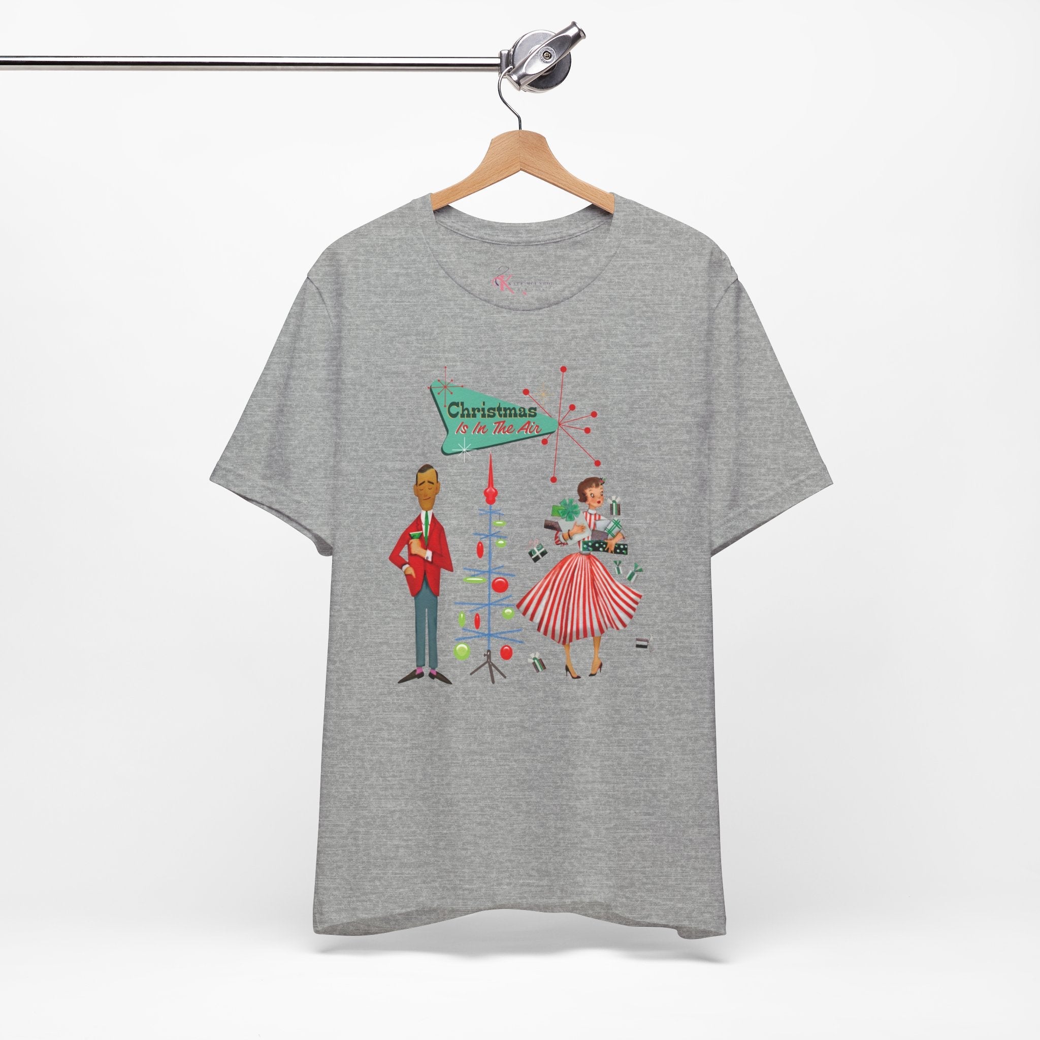 Kate McEnroe New York Retro 50s Kitsch Christmas T-Shirt, Vintage Holiday Style, Mid Century Modern Atomic TeeT-Shirts30192429312894216295