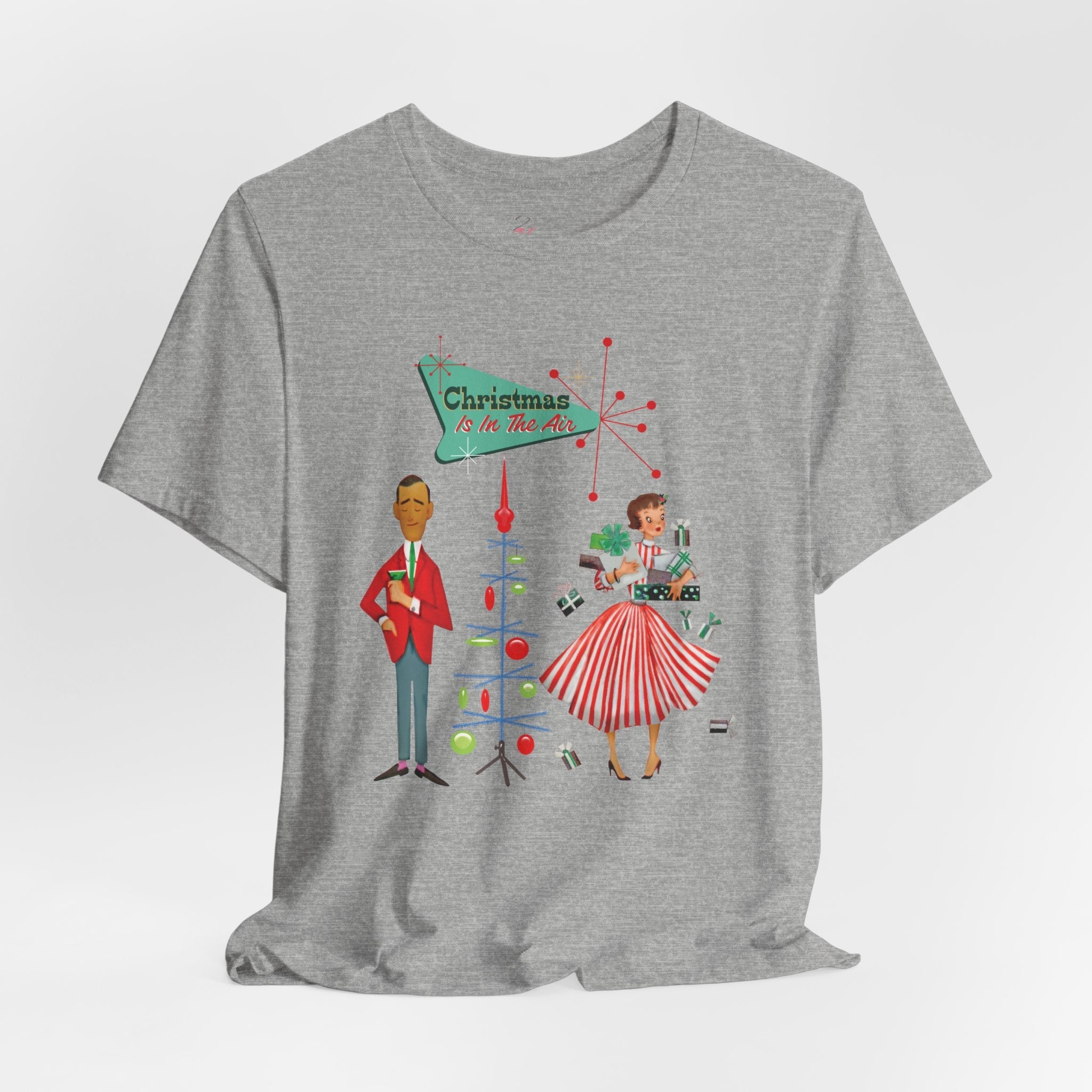 Kate McEnroe New York Retro 50s Kitsch Christmas T-Shirt, Vintage Holiday Style, Mid Century Modern Atomic TeeT-Shirts30192429312894216295