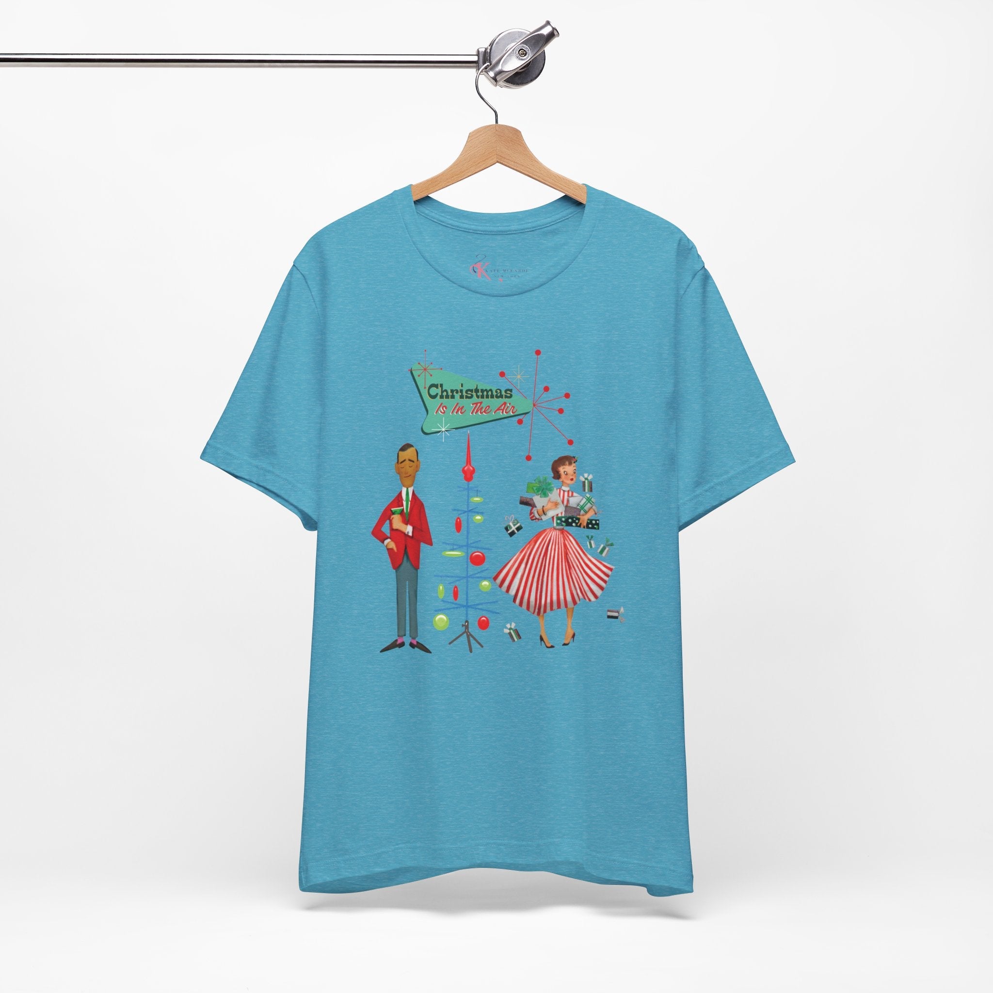 Kate McEnroe New York Retro 50s Kitsch Christmas T-Shirt, Vintage Holiday Style, Mid Century Modern Atomic TeeT-Shirts30192429312894216295