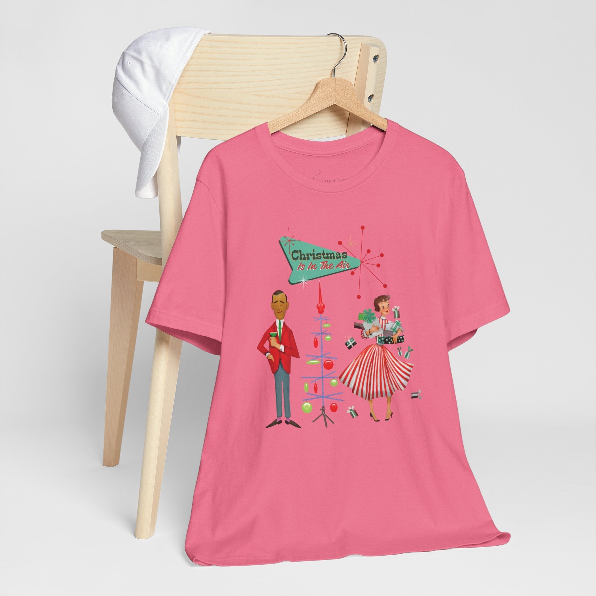 Kate McEnroe New York Retro 50s Kitsch Christmas T-Shirt, Vintage Holiday Style, Mid Century Modern Atomic TeeT-Shirts30192429312894216295