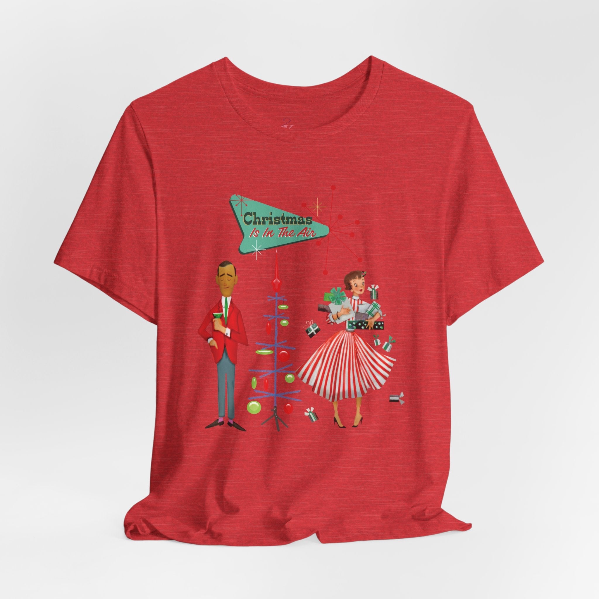 Kate McEnroe New York Retro 50s Kitsch Christmas T-Shirt, Vintage Holiday Style, Mid Century Modern Atomic TeeT-Shirts30192429312894216295