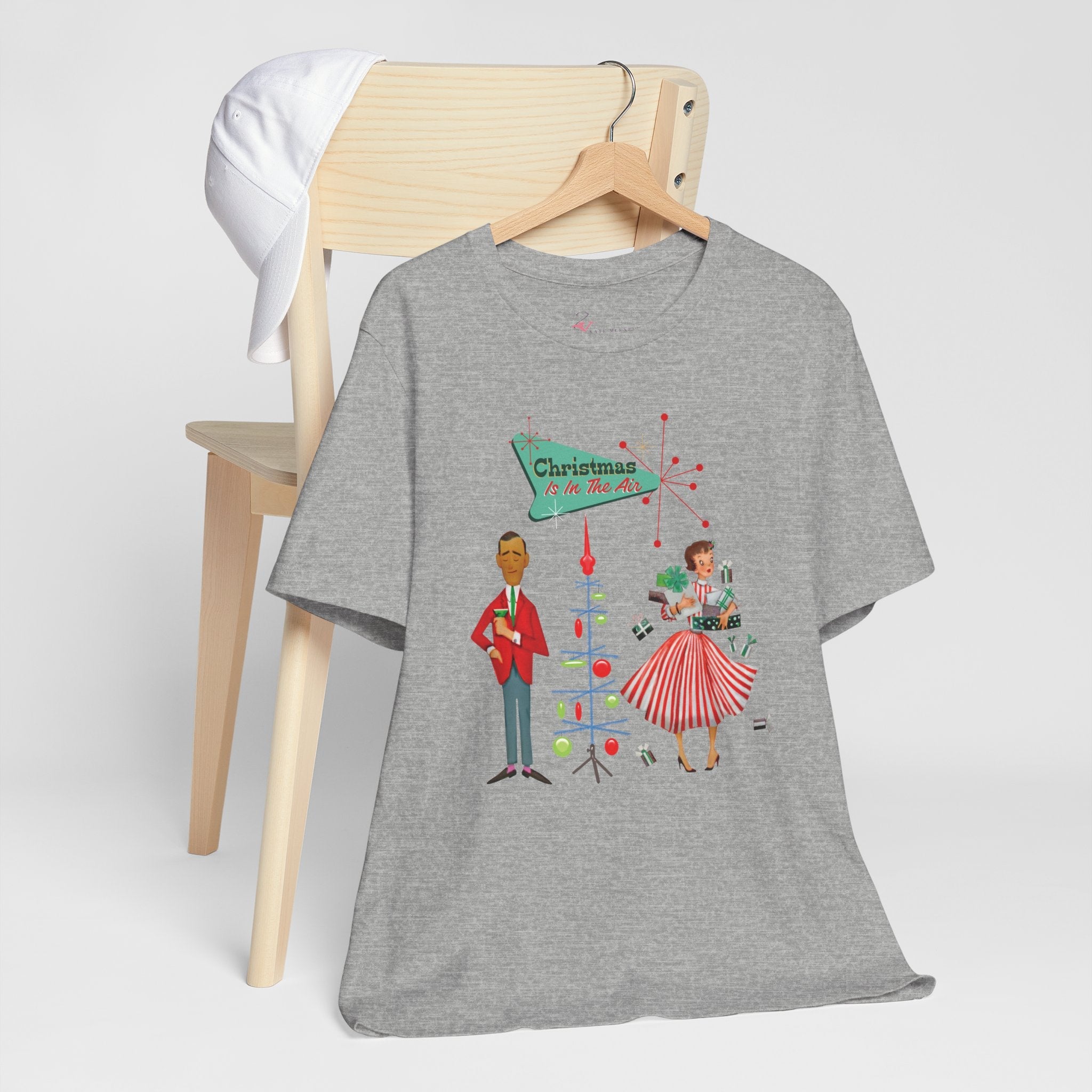 Kate McEnroe New York Retro 50s Kitsch Christmas T-Shirt, Vintage Holiday Style, Mid Century Modern Atomic TeeT-Shirts30192429312894216295