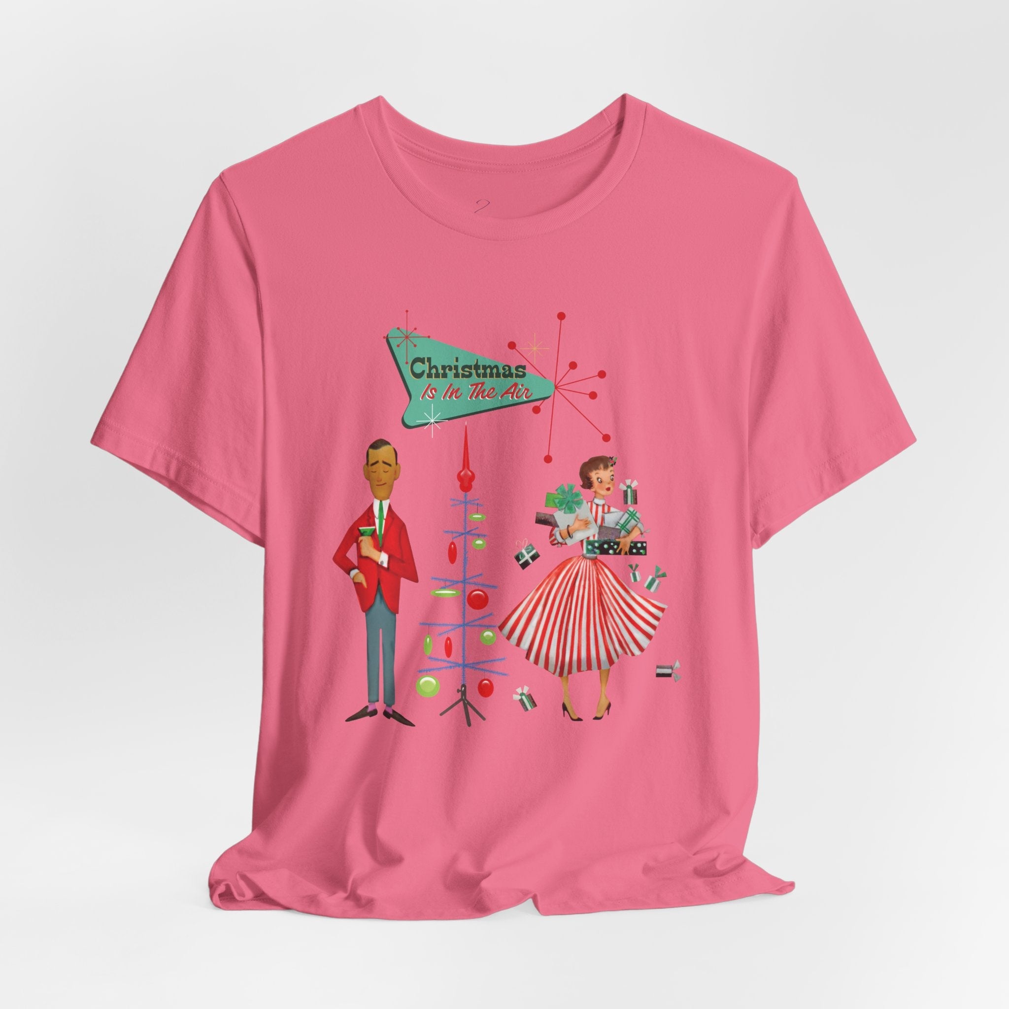 Kate McEnroe New York Retro 50s Kitsch Christmas T-Shirt, Vintage Holiday Style, Mid Century Modern Atomic TeeT-Shirts30192429312894216295