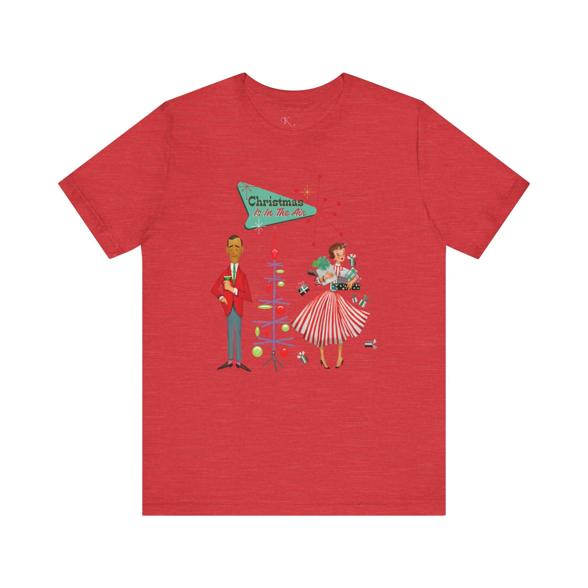 Kate McEnroe New York Retro 50s Kitsch Christmas T-Shirt, Vintage Holiday Style, Mid Century Modern Atomic TeeT-Shirts46289252866117783887