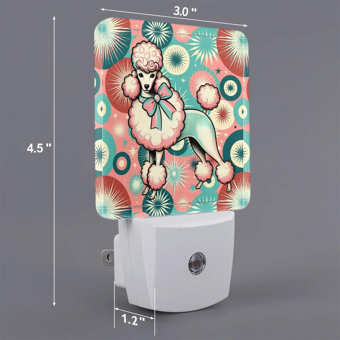 Kate McEnroe New York Retro 50s Kitsch Poodle Mid Century Modern Pink Teal Starburst Night Light SetNight LightsmWS6XbIRs5