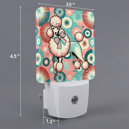 Kate McEnroe New York Retro 50s Kitsch Poodle Mid Century Modern Pink Teal Starburst Night Light SetNight LightsmWS6XbIRs5