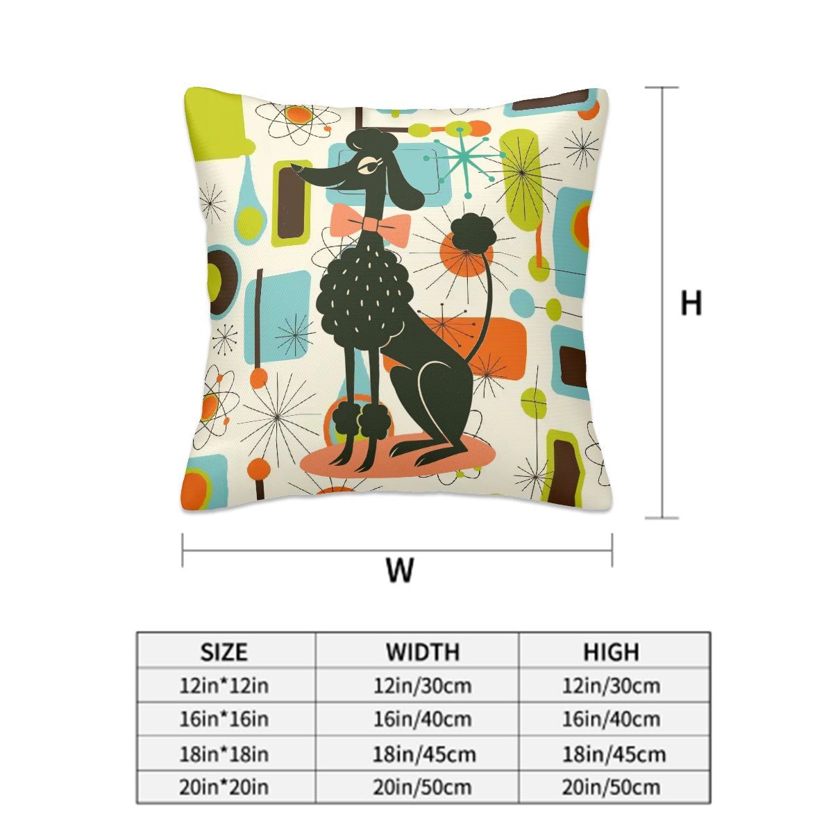 Kate McEnroe New York Retro 50s Kitsch Poodles Pillow Covers Set, Mid Century Modern Starburst AccentThrow Pillow CoversjTGP4qmFUi