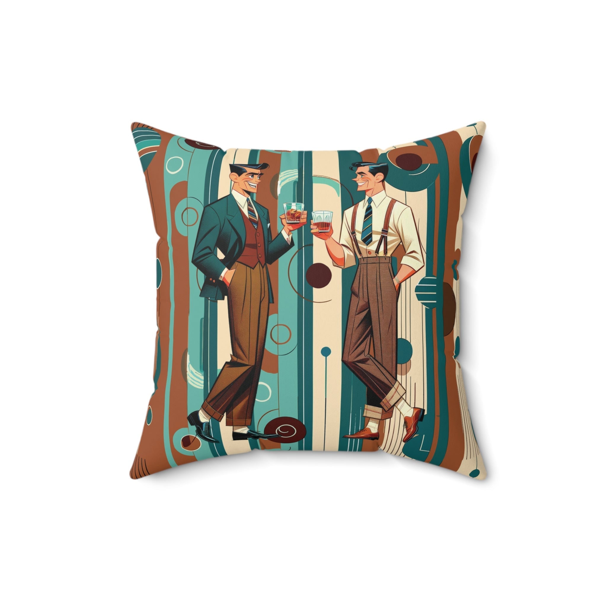 Kate McEnroe New York Retro 50s Lounge Gents Mid Century Modern Dapper Dudes Throw PillowThrow Pillows14628415204119090519