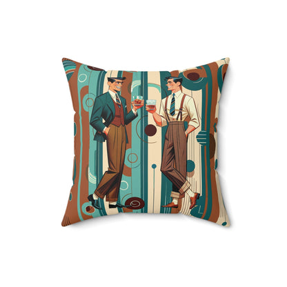 Kate McEnroe New York Retro 50s Lounge Gents Mid Century Modern Dapper Dudes Throw PillowThrow Pillows14628415204119090519