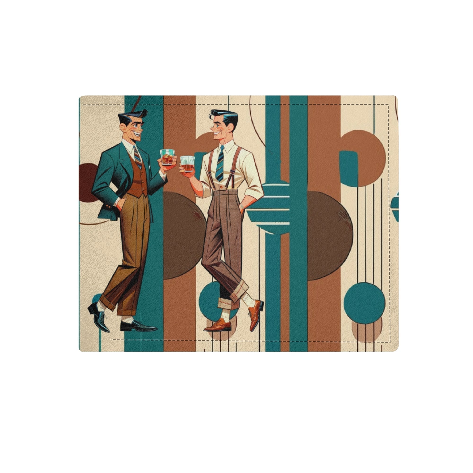 Kate McEnroe New York Retro 50s Lounge Gents Wallet, Mid Century Modern Men&