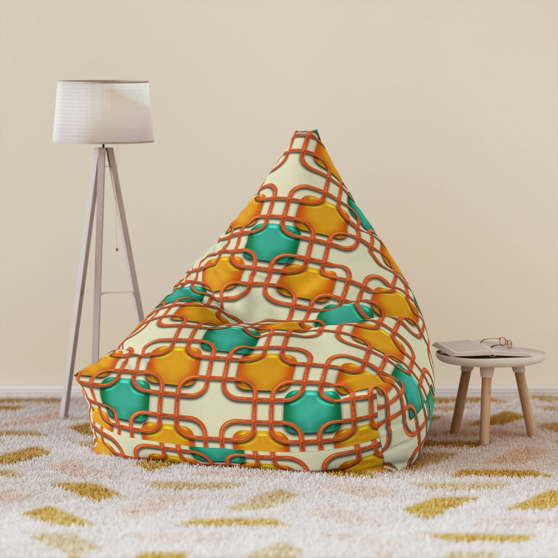 Kate McEnroe New York Retro 50s Mid Mod Geometric Bean Bag Chair Cover Bean Bag Chair Covers 38&quot; × 42&quot; × 29&quot; / Without insert 15575803544528892171