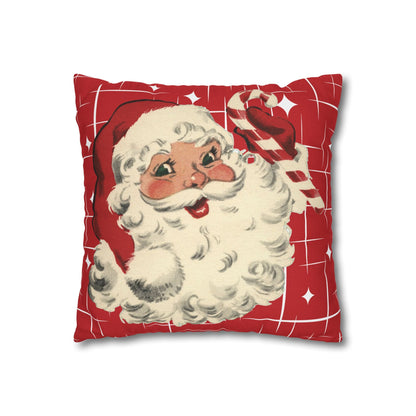 Kate McEnroe New York Retro 50s Santa Throw Pillow Cover, Mid Century Christmas Kitsch AccentThrow Pillow Covers16030949872601180356