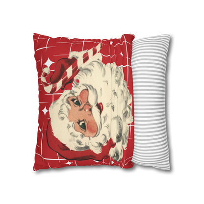 Kate McEnroe New York Retro 50s Santa Throw Pillow Cover, Mid Century Christmas Kitsch AccentThrow Pillow Covers16030949872601180356