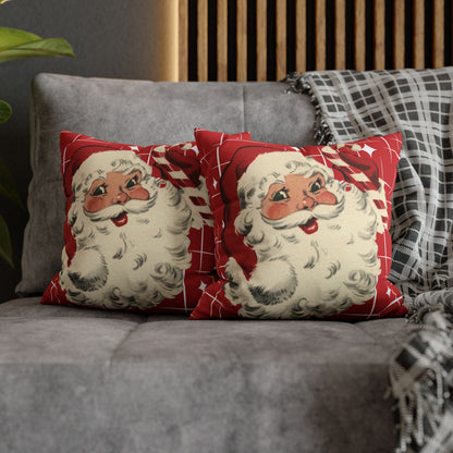 Kate McEnroe New York Retro 50s Santa Throw Pillow Cover, Mid Century Christmas Kitsch AccentThrow Pillow Covers16030949872601180356