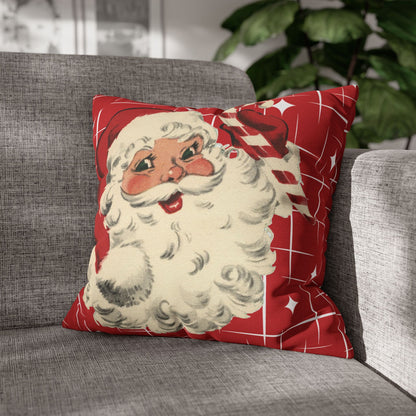 Kate McEnroe New York Retro 50s Santa Throw Pillow Cover, Mid Century Christmas Kitsch AccentThrow Pillow Covers16030949872601180356
