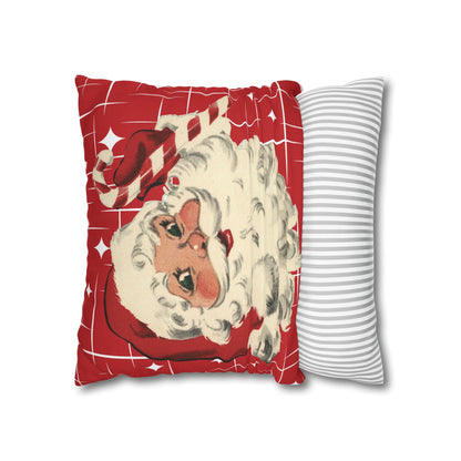 Kate McEnroe New York Retro 50s Santa Throw Pillow Cover, Mid Century Christmas Kitsch AccentThrow Pillow Covers16030949872601180356