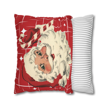 Kate McEnroe New York Retro 50s Santa Throw Pillow Cover, Mid Century Christmas Kitsch AccentThrow Pillow Covers16030949872601180356