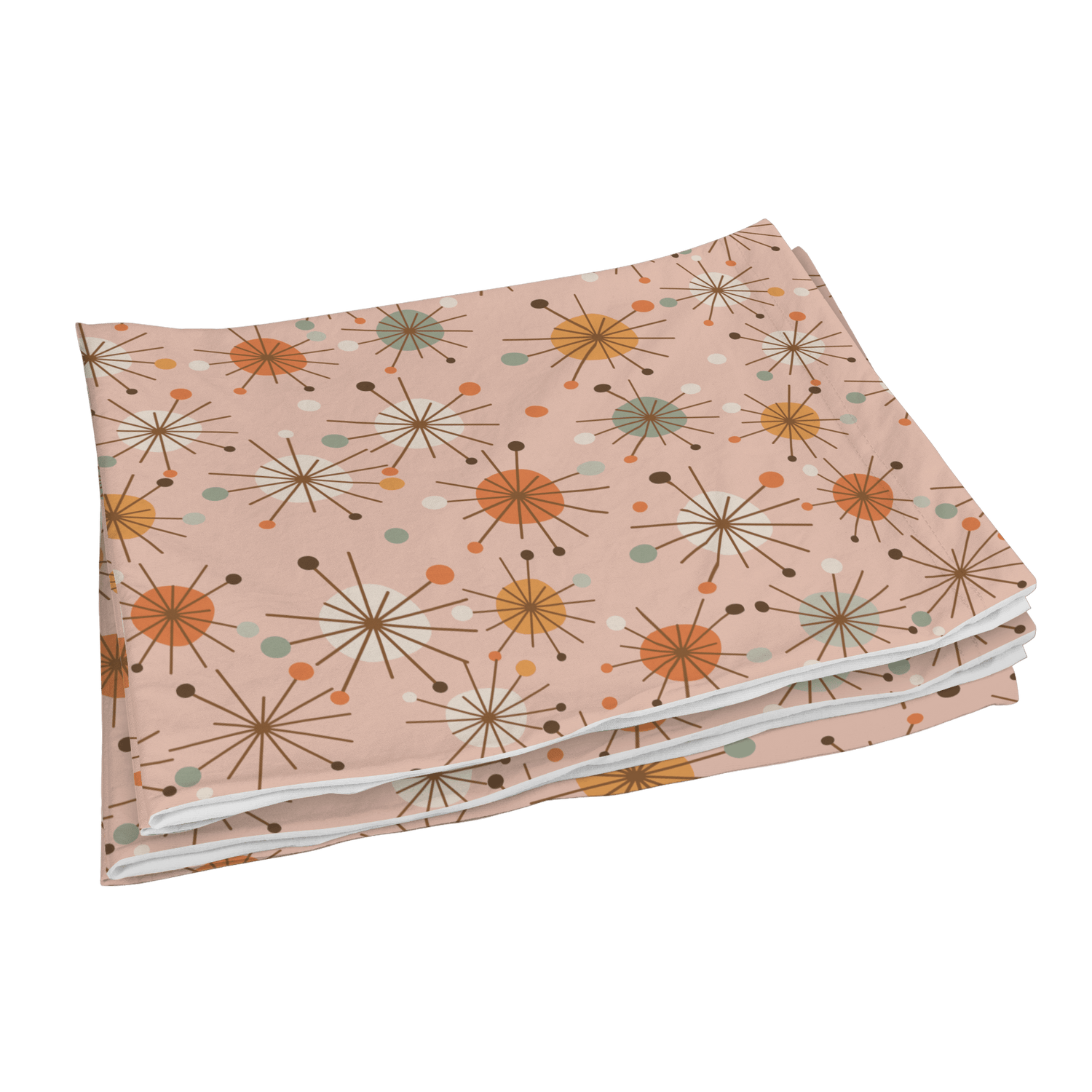 Kate McEnroe New York Retro 50s Starburst Pillowcase, Mid Century Modern Pink MCM BeddingPillowcases1250
