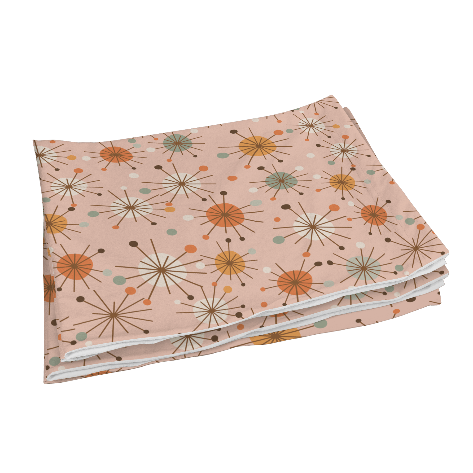 Kate McEnroe New York Retro 50s Starburst Pillowcase, Mid Century Modern Pink MCM BeddingPillowcases1250