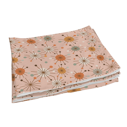 Kate McEnroe New York Retro 50s Starburst Pillowcase, Mid Century Modern Pink MCM BeddingPillowcases1250