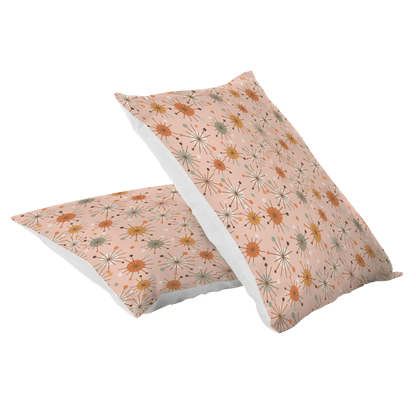 Kate McEnroe New York Retro 50s Starburst Pillowcase, Mid Century Modern Pink MCM BeddingPillowcases1250