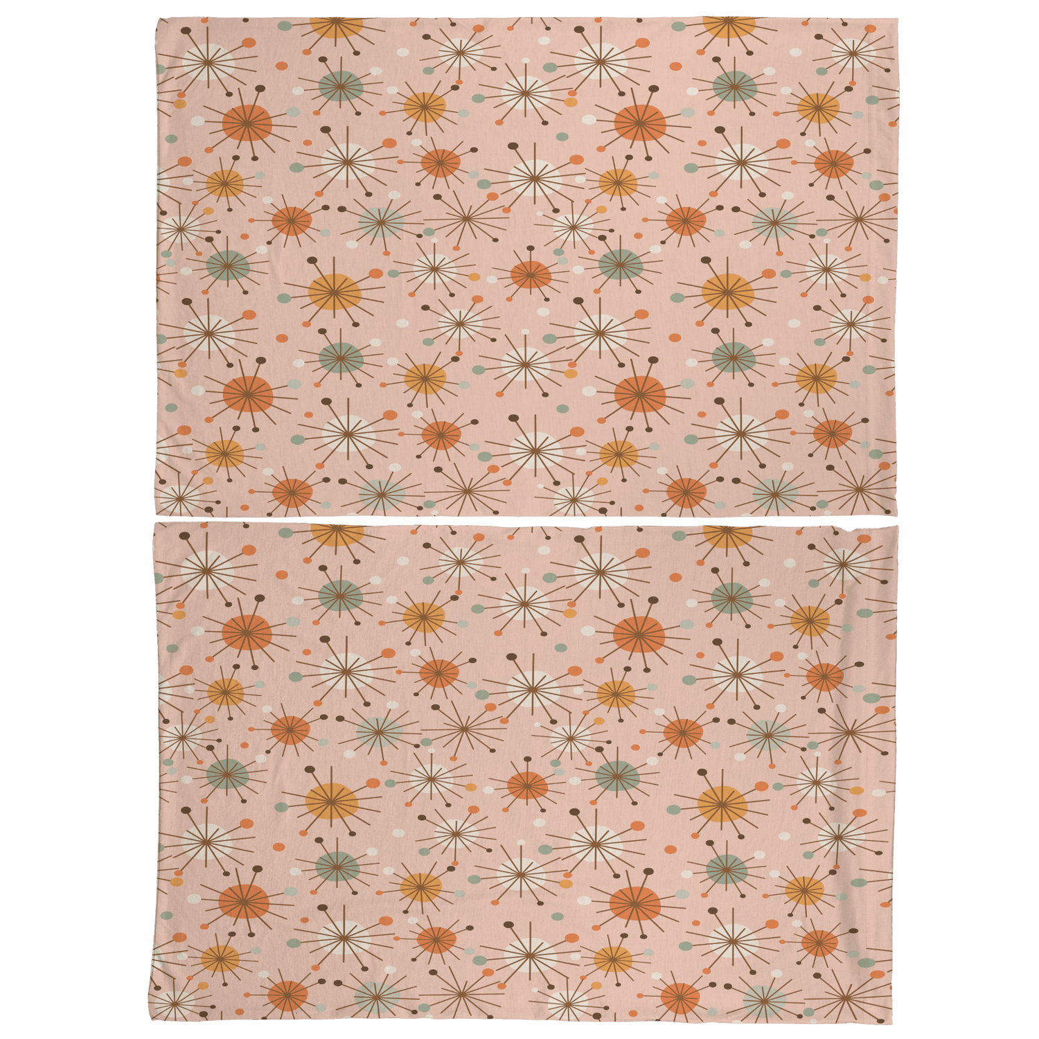 Kate McEnroe New York Retro 50s Starburst Pillowcase, Mid Century Modern Pink MCM BeddingPillowcases1250