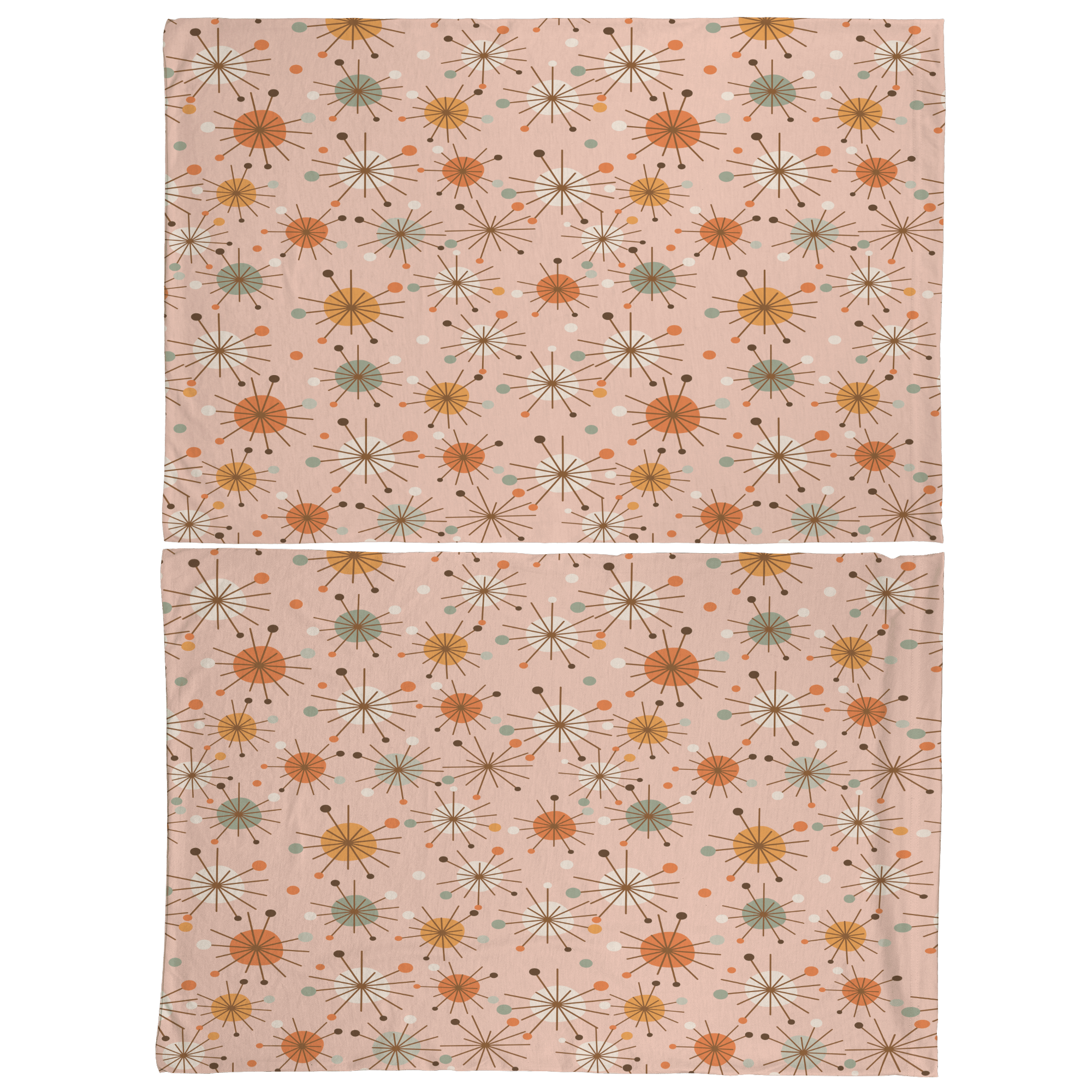 Kate McEnroe New York Retro 50s Starburst Pillowcase, Mid Century Modern Pink MCM BeddingPillowcases1250