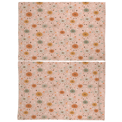 Kate McEnroe New York Retro 50s Starburst Pillowcase, Mid Century Modern Pink MCM BeddingPillowcases1250