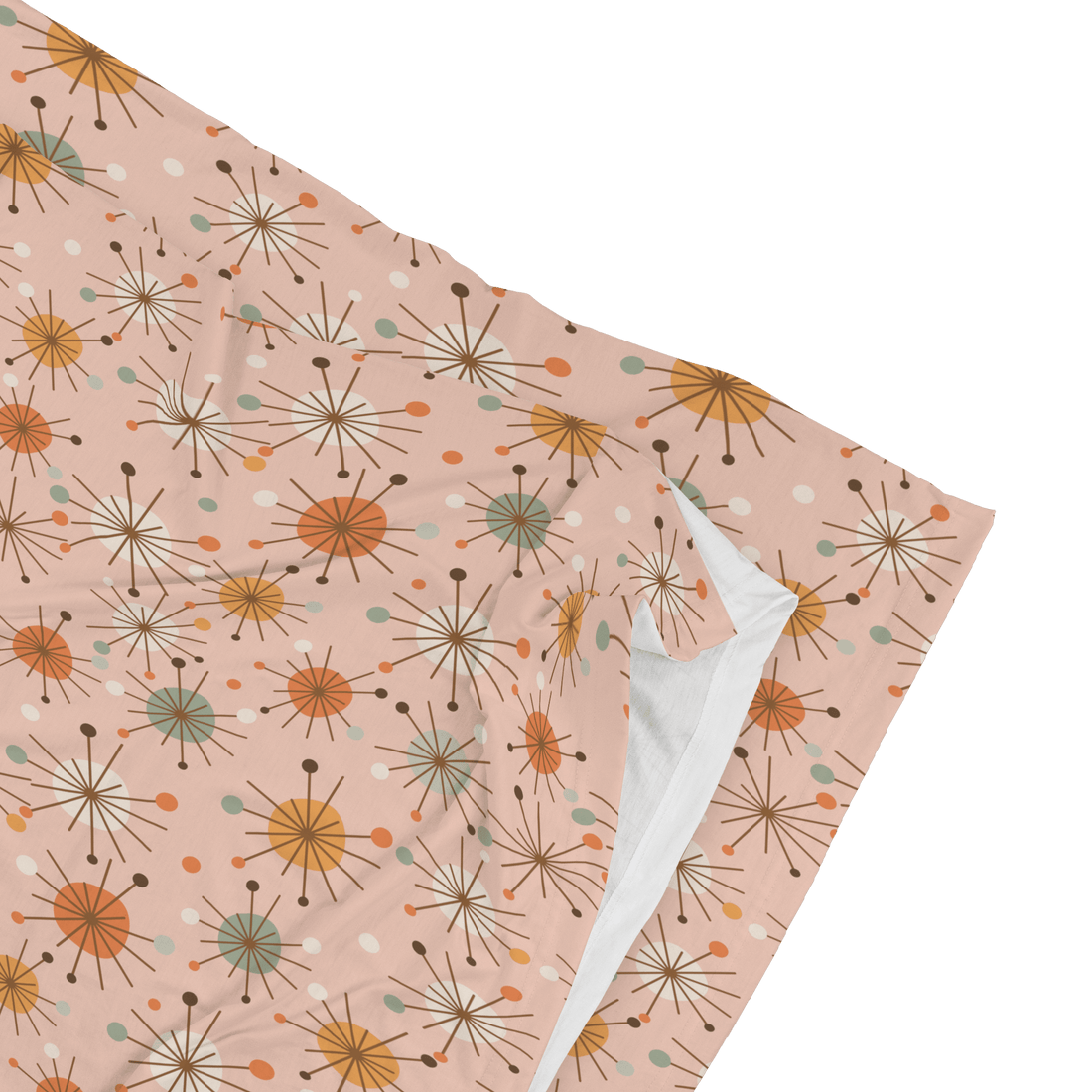 Kate McEnroe New York Retro 50s Starburst Pillowcase, Mid Century Modern Pink MCM BeddingPillowcases1250