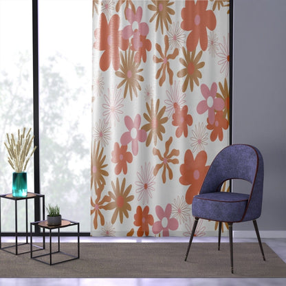 Kate McEnroe New York Retro 60s, 70s Hippie Floral Window CurtainsWindow Curtains12234157119440201298