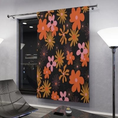 Kate McEnroe New York Retro 60s 70s Hippie Floral Window CurtainWindow Curtains20771809879623412481