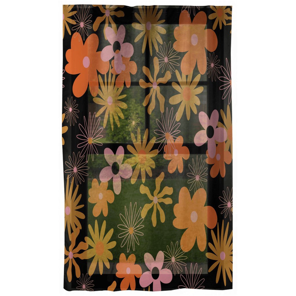 Kate McEnroe New York Retro 60s 70s Hippie Floral Window CurtainWindow Curtains20771809879623412481