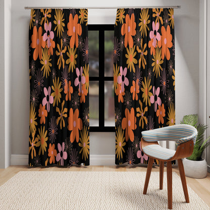 Kate McEnroe New York Retro 60s 70s Hippie Floral Window CurtainWindow CurtainsCurtainBlackout - 50x84 - DoublePanel - 2022093008031365