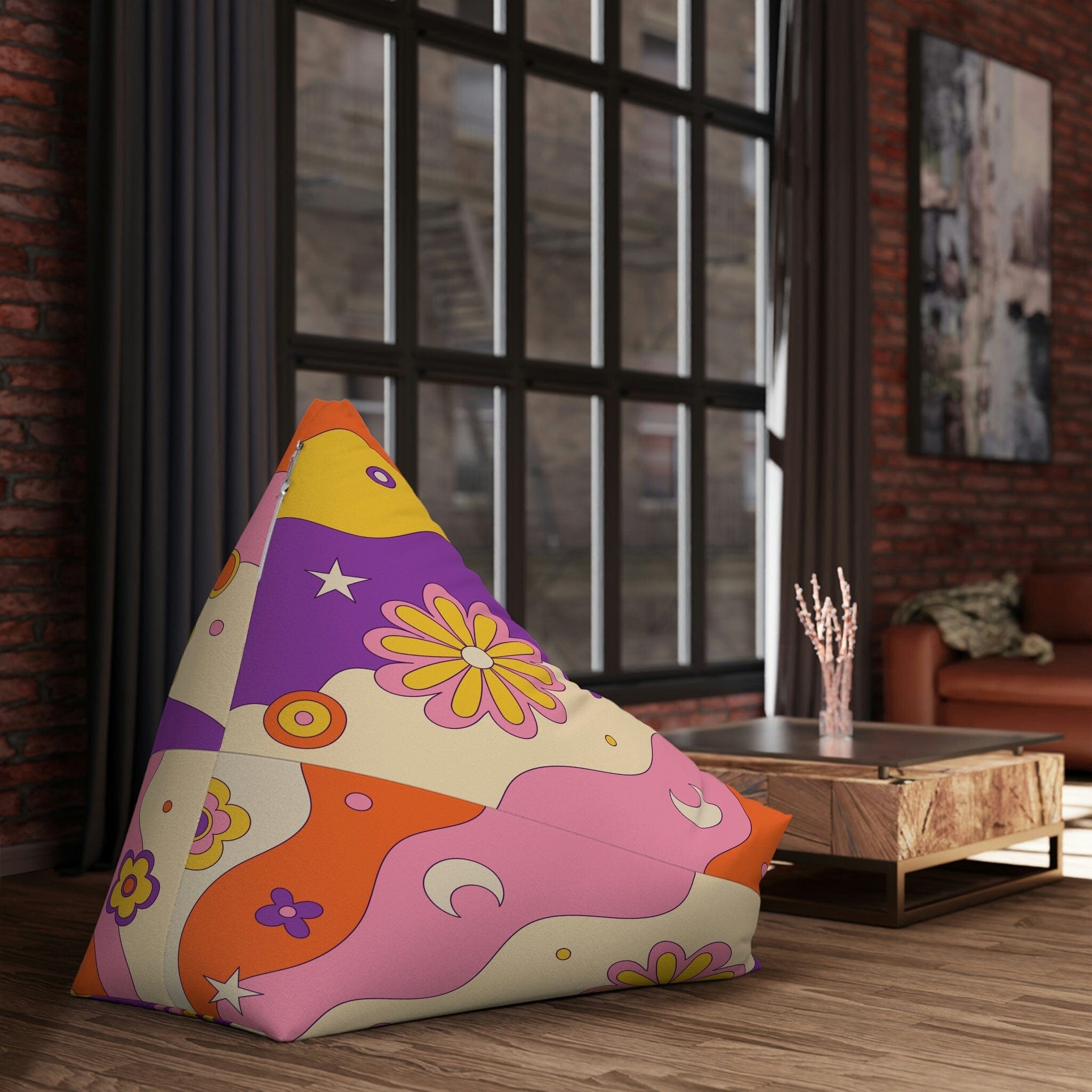 Kate McEnroe New York Retro 60s, 70s Hippie Groovy Boho Flower Power Bean Bag Chair Cover for Teens and AdultsBean Bag Chair Covers79003475126222432617