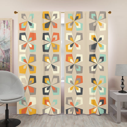 Kate McEnroe New York Retro 60s 70s Mid Century Modern Geometric Window Curtain (two panels)Window Curtains98800