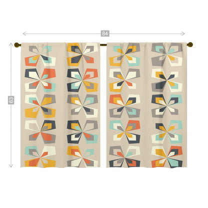 Kate McEnroe New York Retro 60s 70s Mid Century Modern Geometric Window Curtain (two panels)Window Curtains98803