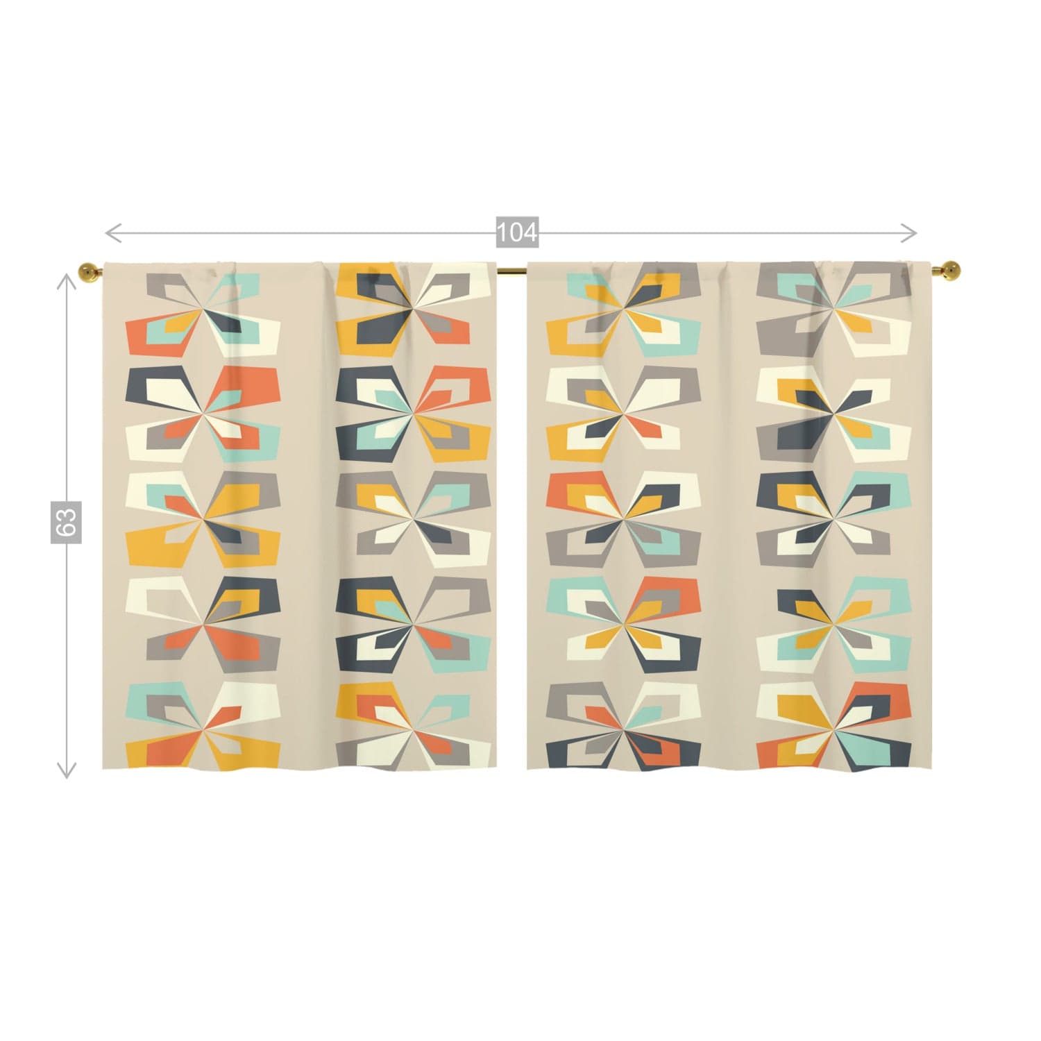 Kate McEnroe New York Retro 60s 70s Mid Century Modern Geometric Window Curtain (two panels)Window Curtains98803