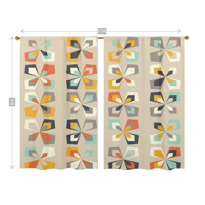 Kate McEnroe New York Retro 60s 70s Mid Century Modern Geometric Window Curtain (two panels)Window Curtains98803