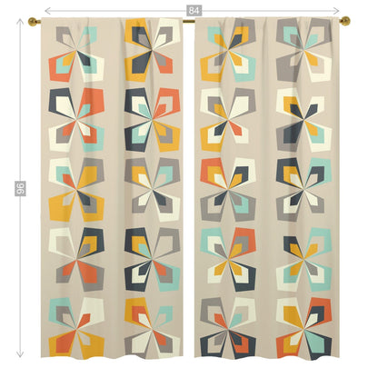 Kate McEnroe New York Retro 60s 70s Mid Century Modern Geometric Window Curtain (two panels)Window Curtains98803