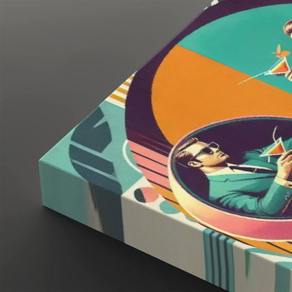 Kate McEnroe New York Retro 60s Cocktail Party Canvas Wall Art, Mid Century Modern Swanky Mod Lounge DecorCanvas Wall ArtPDrsvoQNK4