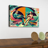Kate McEnroe New York Retro 60s Cocktail Party Canvas Wall Art, Mid Century Modern Swanky Mod Lounge DecorCanvas Wall ArtPDrsvoQNK4
