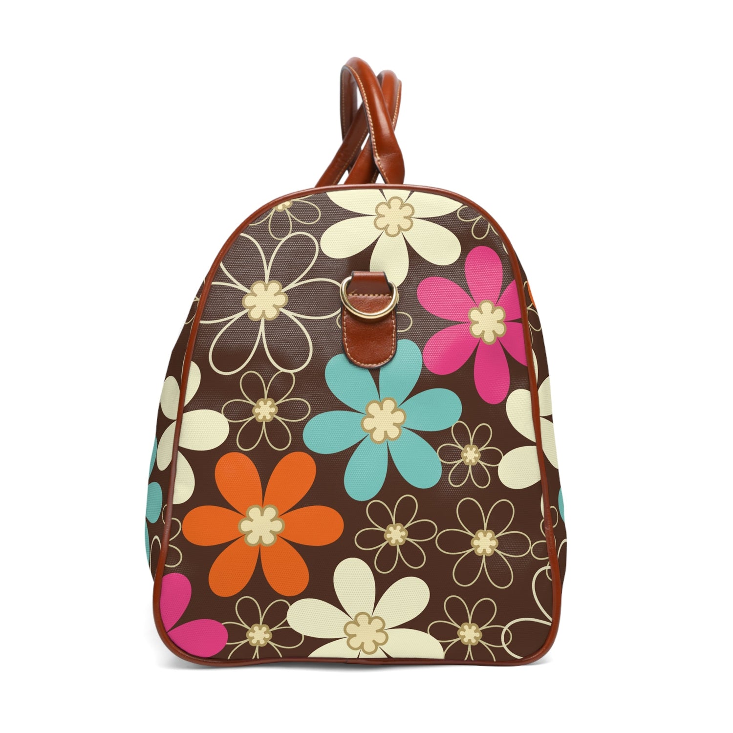 Kate McEnroe New York Retro 60s Floral Duffel Bag, Mid Century Modern Groovy Flower Power WeekenderDuffel Bags11088600371309506605