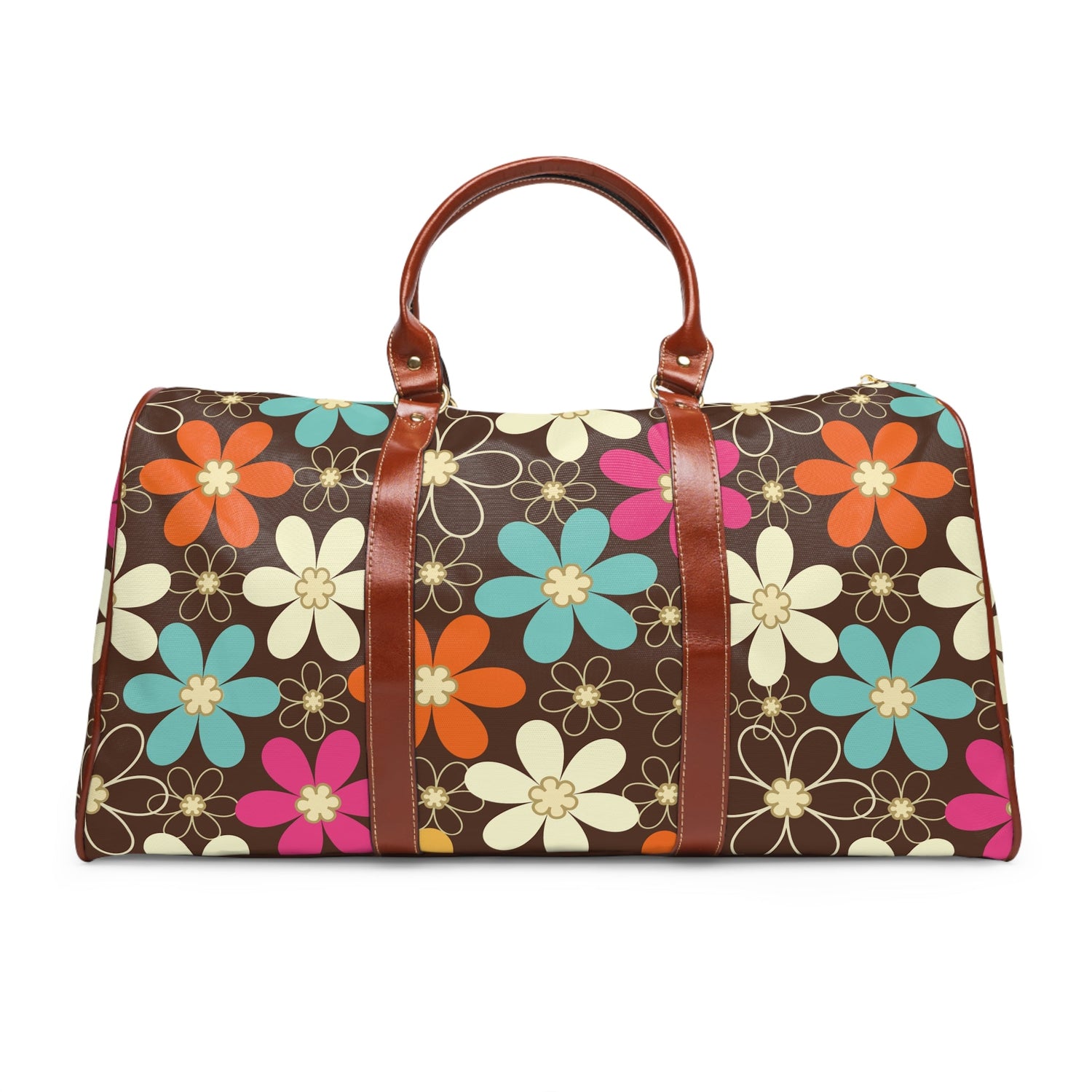 Kate McEnroe New York Retro 60s Floral Duffel Bag, Mid Century Modern Groovy Flower Power WeekenderDuffel Bags11088600371309506605