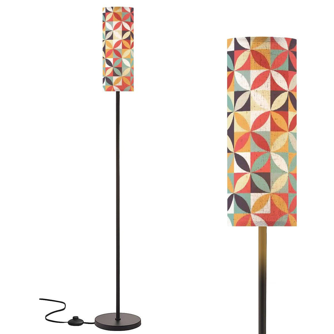 Kate McEnroe New York Retro 60s Geometric Tower Floor Lamp, Mid Century Modern Accent Light, Vintage MCM Abstract DecorFloor LampsGoQGOZ8Vgi