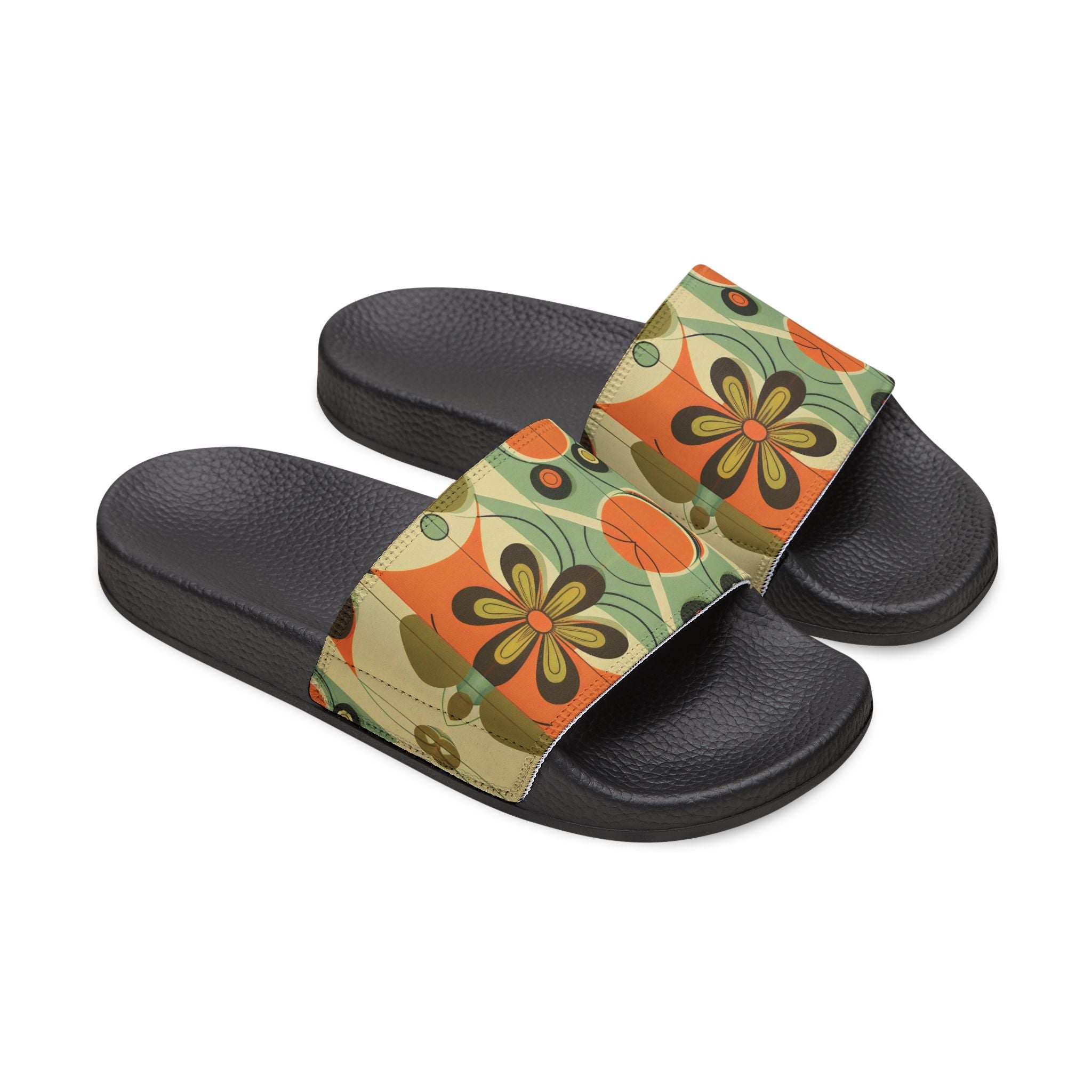 Kate McEnroe New York Retro 60s Mid Mod Daisy Flower Power Slides, Mid Century Modern Groovy Hippie Slide Sandals, Perfect Holiday Stocking Stuffer - 125881523Sandals26611132984708952296