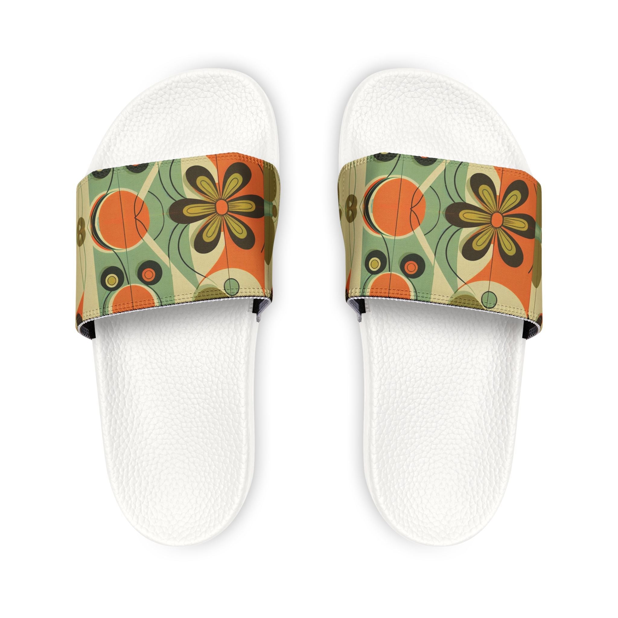 Kate McEnroe New York Retro 60s Mid Mod Daisy Flower Power Slides, Mid Century Modern Groovy Hippie Slide Sandals, Perfect Holiday Stocking Stuffer - 125881523Sandals26611132984708952296