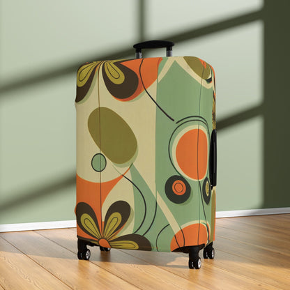 Kate McEnroe New York Retro 60s Mid Mod Daisy Luggage Cover, Mid Century Modern Groovy Hippie Suitcase protector Luggage Covers