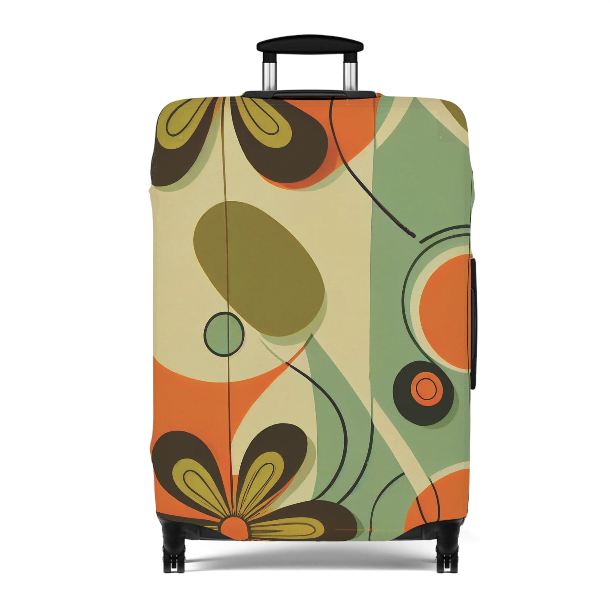 Kate McEnroe New York Retro 60s Mid Mod Daisy Luggage Cover, Mid Century Modern Groovy Hippie Suitcase protectorLuggage Covers81318561568175230884